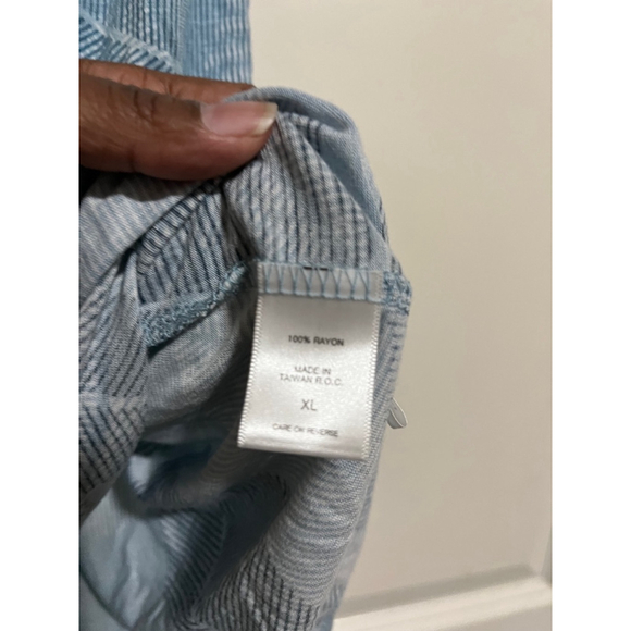 New York & Company Dress XL Blue Leaf Print Women's - Picture 5 of 5